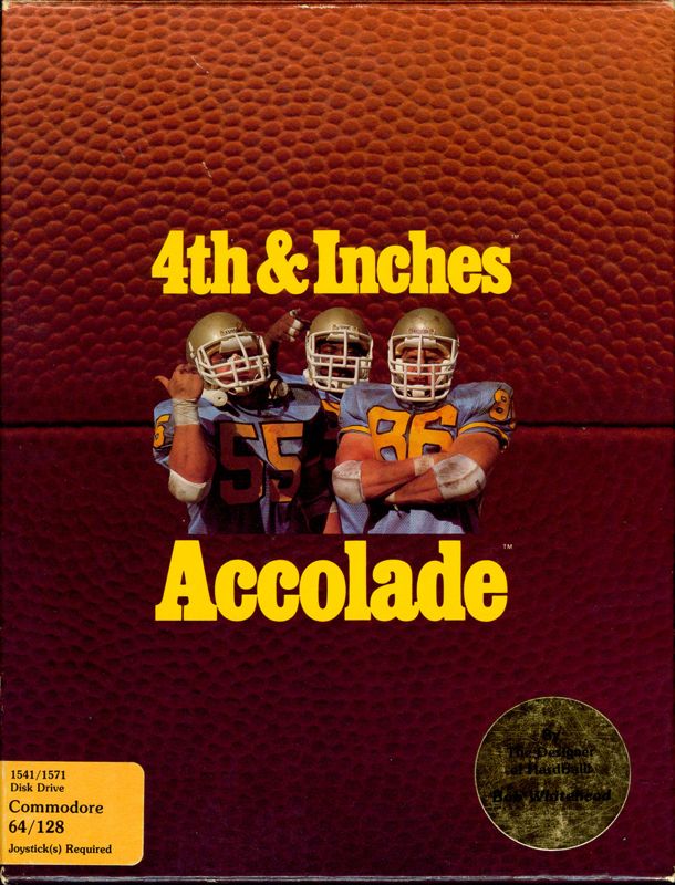 4th & Inches box art for Commodore 64